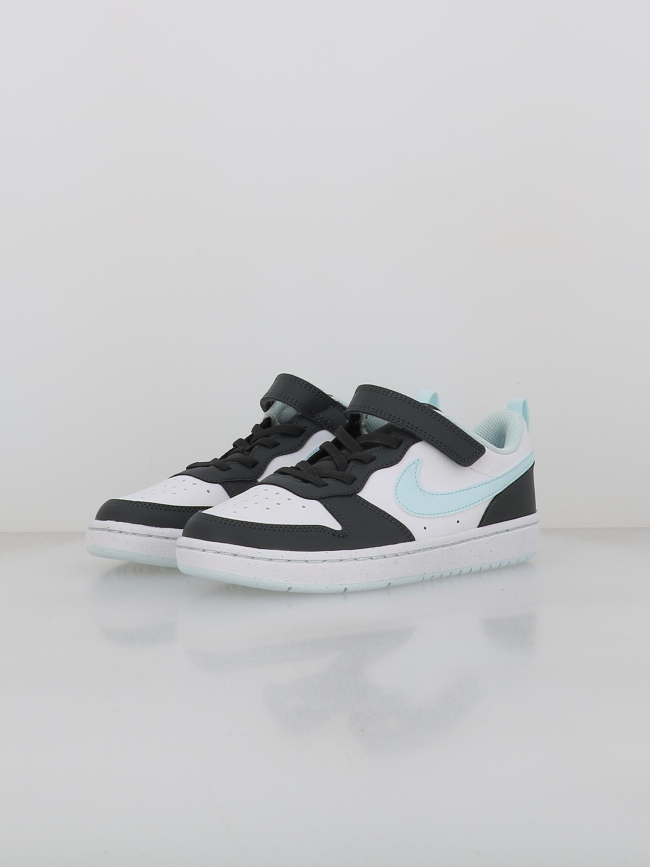 Baskets court borough low blanc bleu et anthracite enfant - Nike