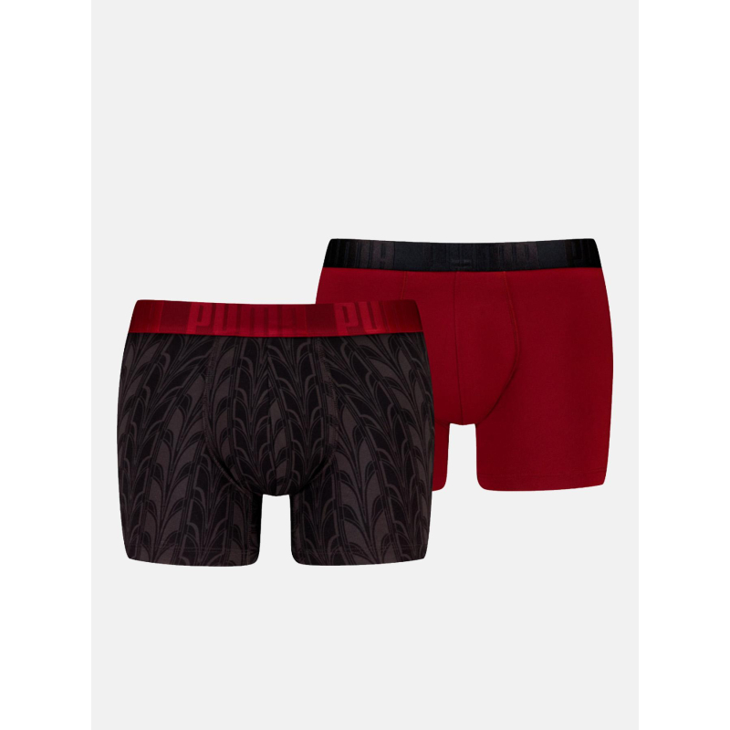 Pack de 2 boxers terrace print noir et rouge homme - Puma