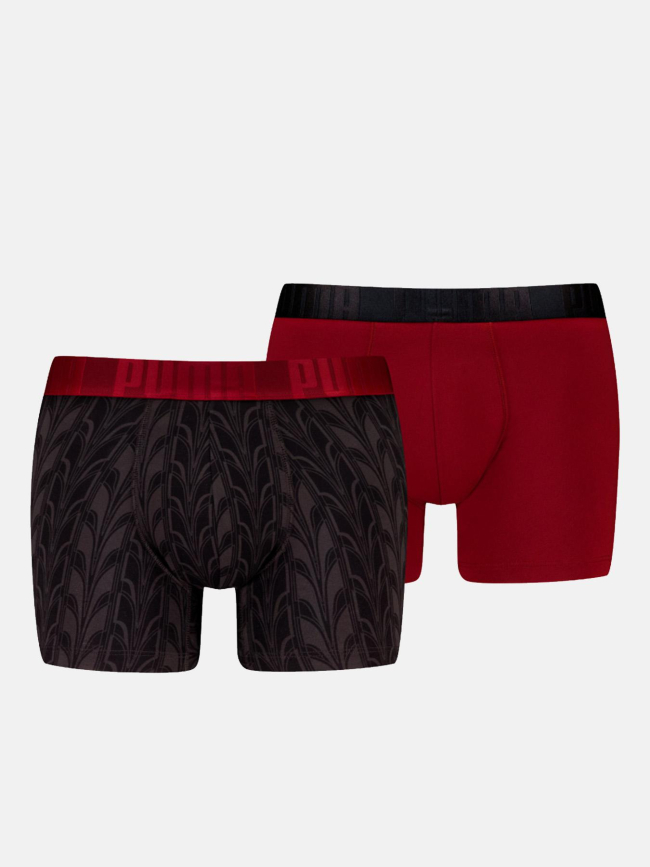 Pack de 2 boxers terrace print noir et rouge homme - Puma