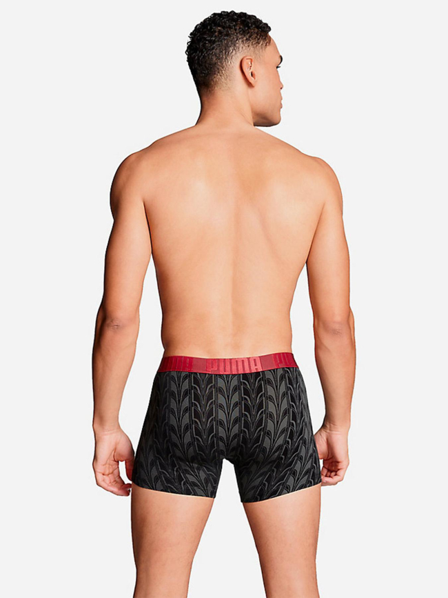 Pack de 2 boxers terrace print noir et rouge homme - Puma