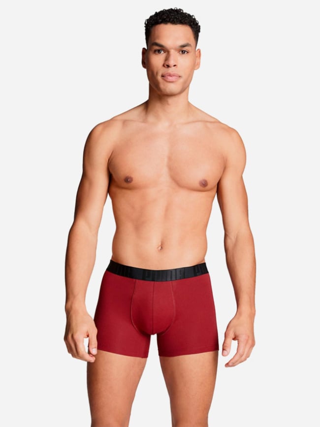 Pack de 2 boxers terrace print noir et rouge homme - Puma