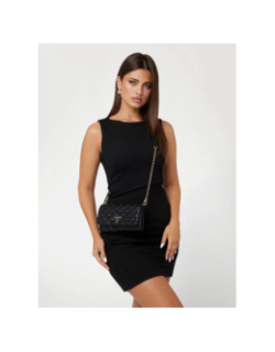 Mini sac à bandoulière giully surpiqué noir femme - Guess