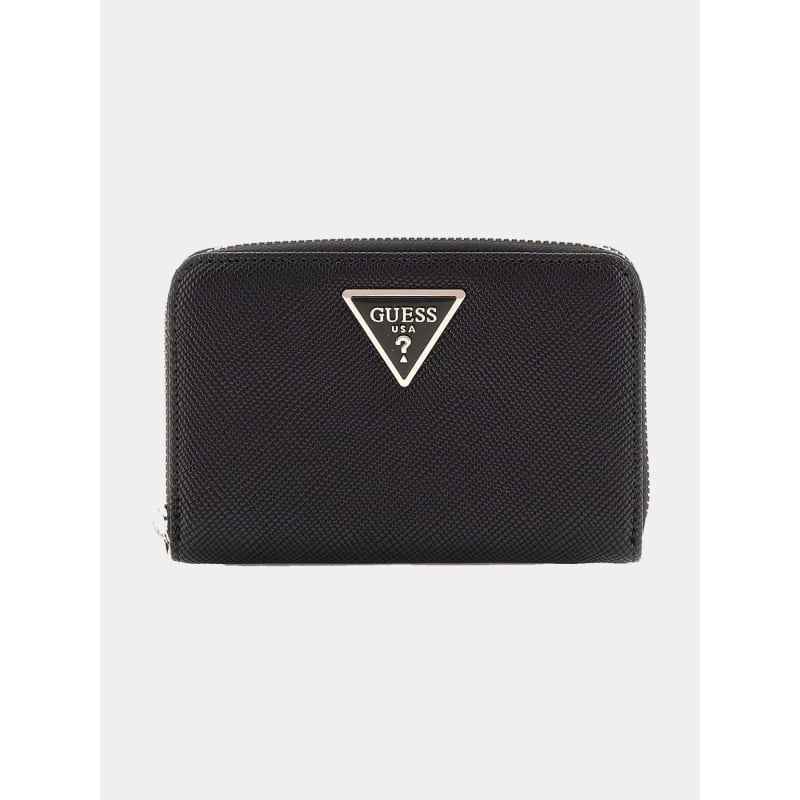 Mini portefeuille laurel saffiano noir femme - Guess