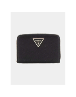 Mini portefeuille laurel saffiano noir femme - Guess