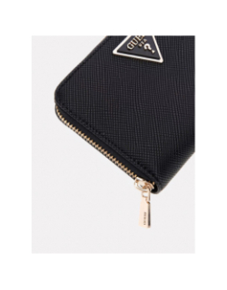 Mini portefeuille laurel saffiano noir femme - Guess