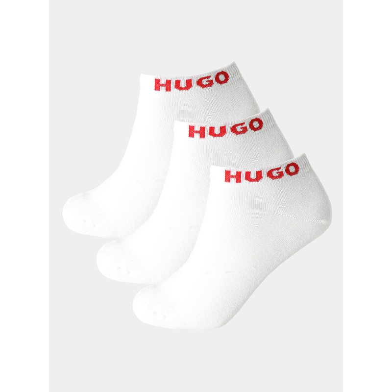 Pack de 3 paires de chaussettes basses blanc homme - Hugo