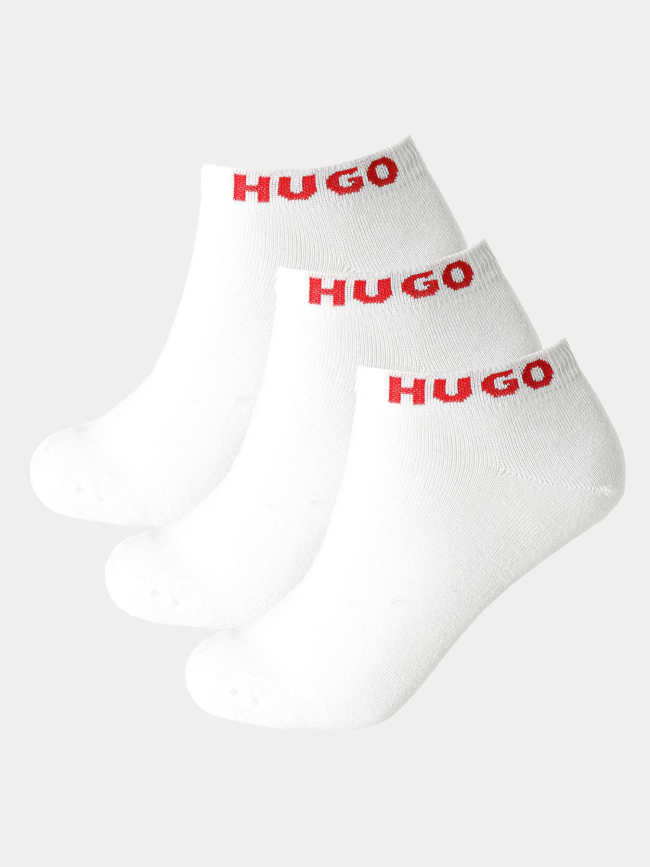 Pack de 3 paires de chaussettes basses blanc homme - Hugo