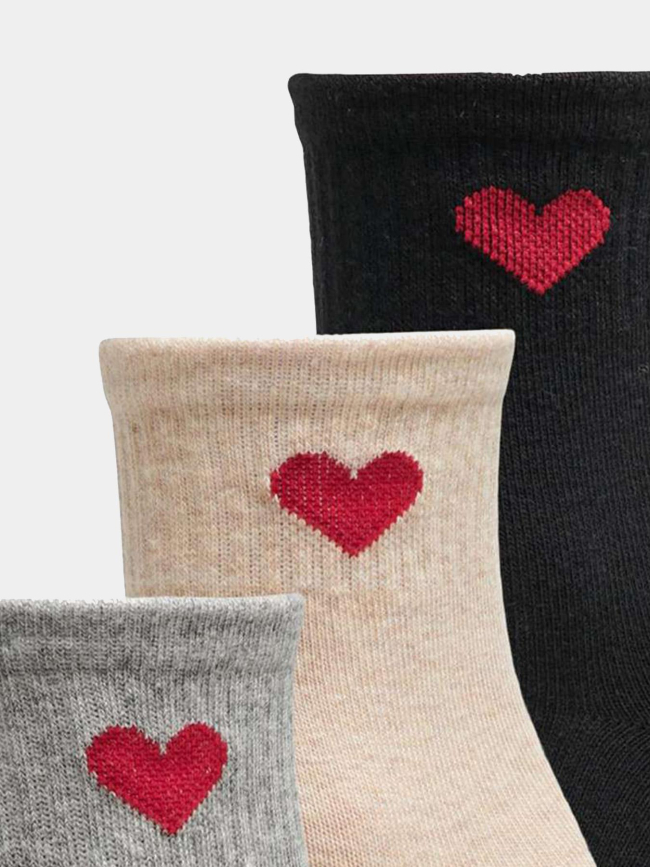 Pack 3 paires de chaussettes onlhannah noir gris beige femme - Only