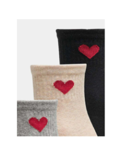 Pack 3 paires de chaussettes onlhannah noir gris beige femme - Only