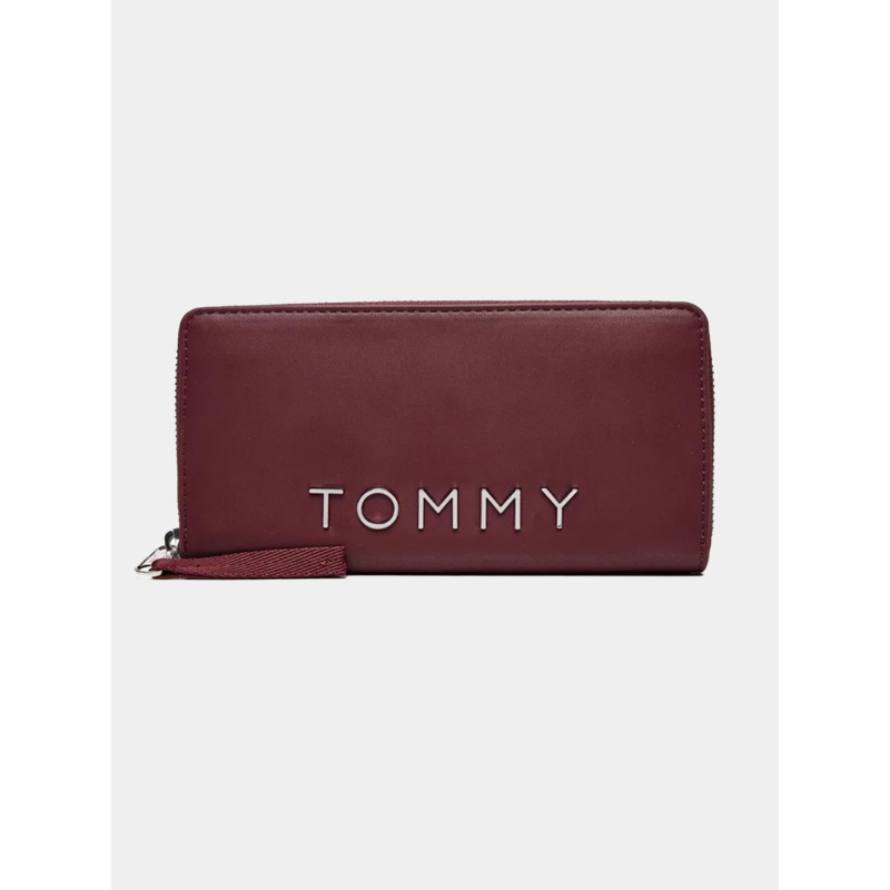 Portefeuille city zippé a logo bordeaux femme - Tommy Jeans