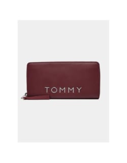 Portefeuille city zippé a logo bordeaux femme - Tommy Jeans