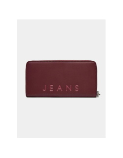 Portefeuille city zippé a logo bordeaux femme - Tommy Jeans