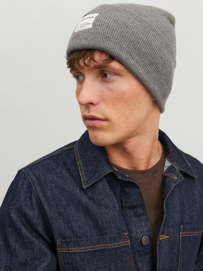 Bonnet jaclong uni gris homme - Jack & Jones