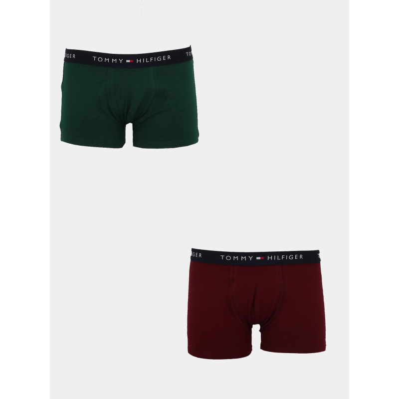 Pack de 2 boxers vert et bordeaux garçon - Tommy Hilfiger