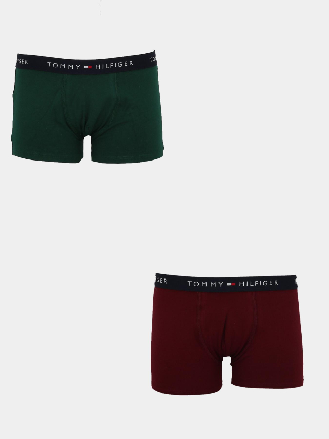 Pack de 2 boxers vert et bordeaux garçon - Tommy Hilfiger