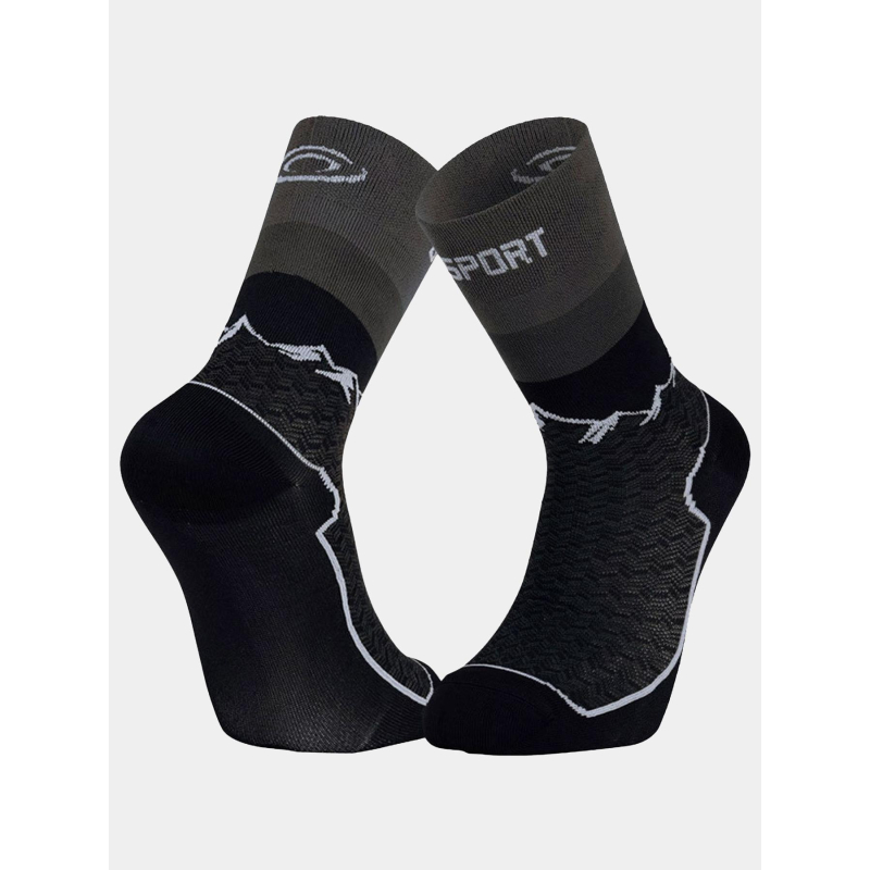 Paire de chaussettes randonnée double gr haute noir - BV Sport