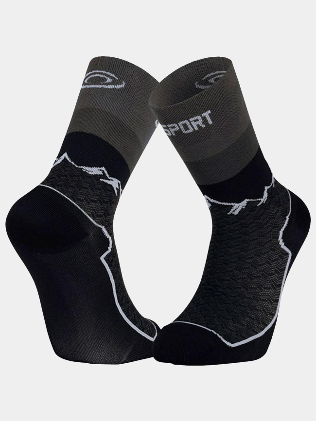 Paire de chaussettes randonnée double gr haute noir - BV Sport