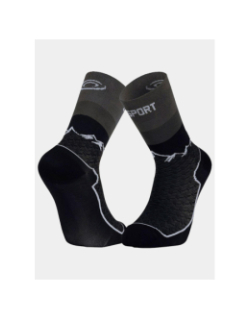 Paire de chaussettes randonnée double gr haute noir - BV Sport