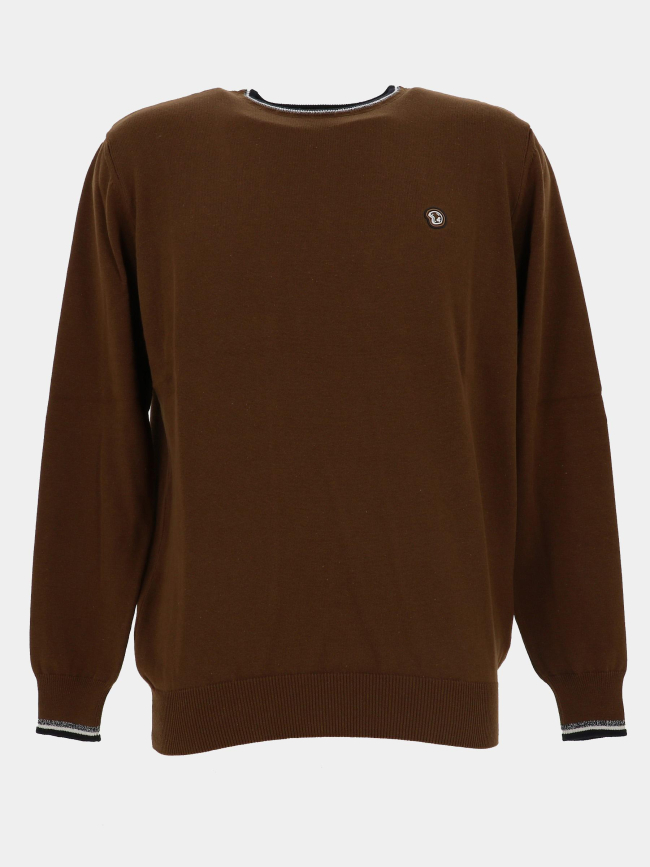 Pull col rond fretod marron homme - Benson & Cherry