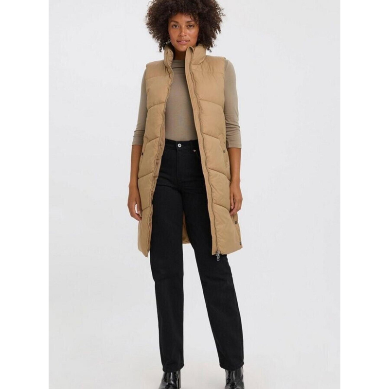 Doudoune sans manche longue uppsala marron femme - Vero Moda