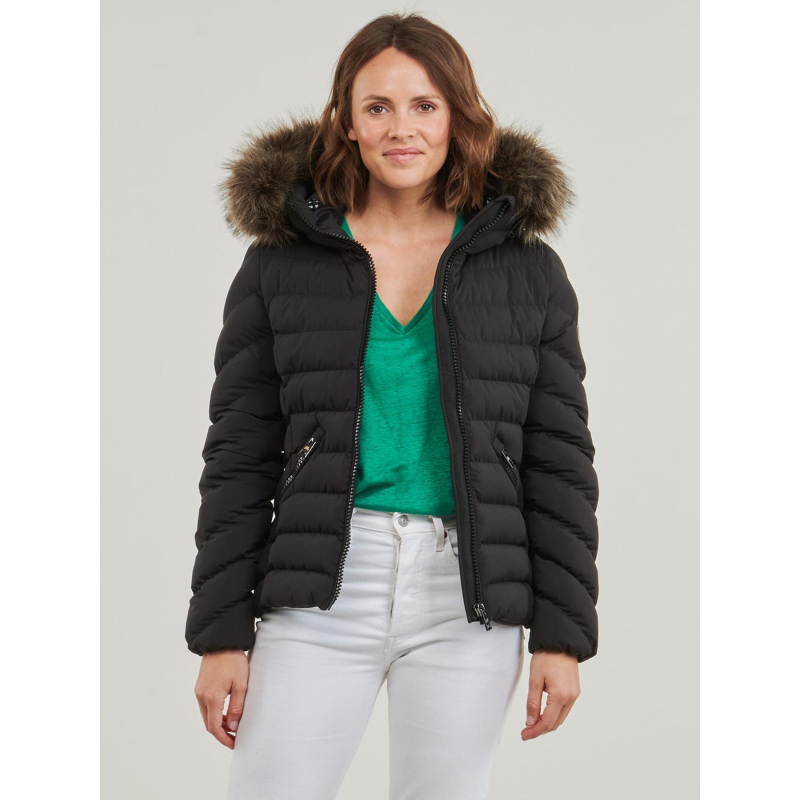 Veste rembourré à capuche fuji noir femme - Superdry