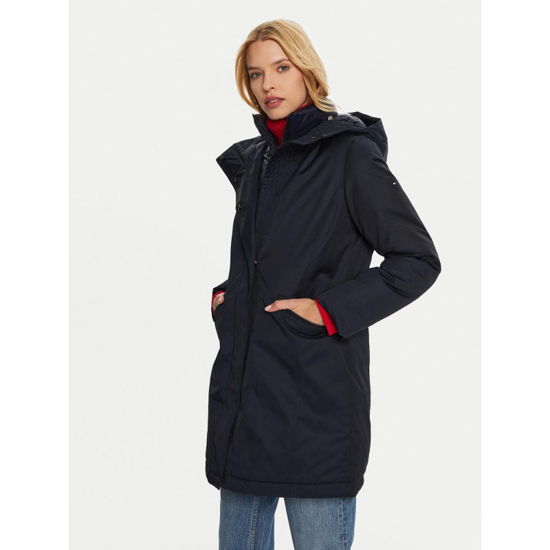 Parka rembourrée mix bleu marine femme - Tommy Hilfiger