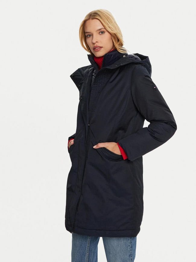 Parka rembourrée mix bleu marine femme - Tommy Hilfiger