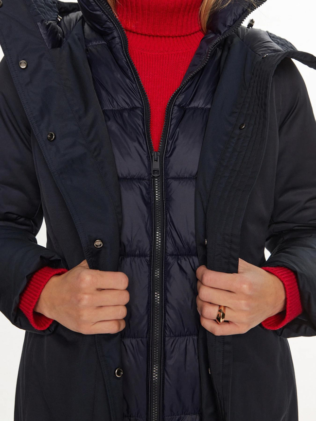 Parka rembourrée mix bleu marine femme - Tommy Hilfiger