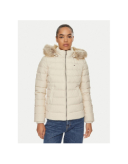 Doudoune à capuche en duvet beige femme - Tommy Jeans