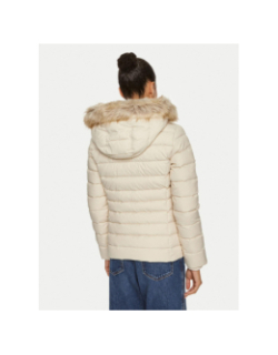 Doudoune à capuche en duvet beige femme - Tommy Jeans