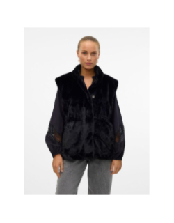 Veste sans manche fausse fourrure japoppy noir femme - Vero Moda