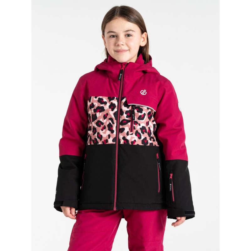 Veste de ski à motif leopard traverse II rose fille - Dare 2b