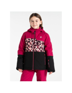 Veste de ski à motif leopard traverse II rose fille - Dare 2b