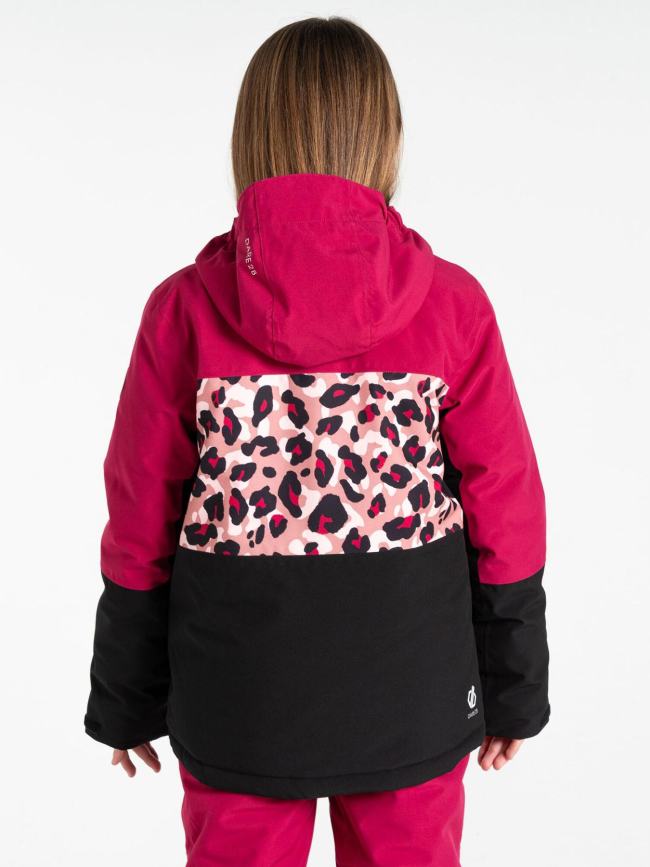 Veste de ski à motif leopard traverse II rose fille - Dare 2b