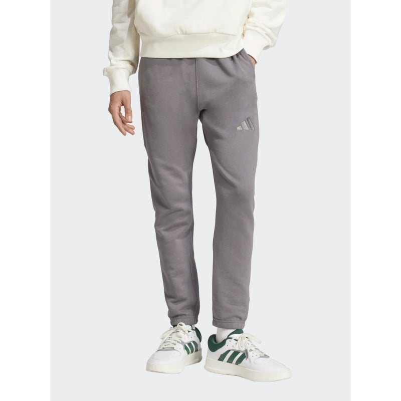 Pantalon de jogging fuselé molleton gris homme - Adidas