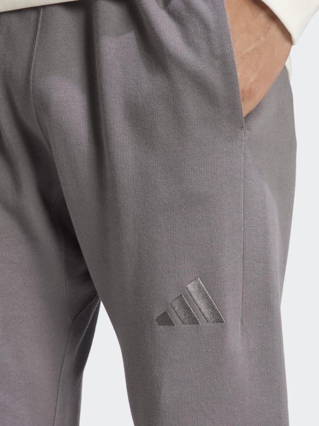 Pantalon de jogging fuselé molleton gris homme - Adidas