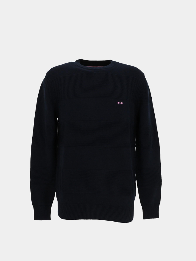 Pull col rond en coton bleu marine homme - Eden Park