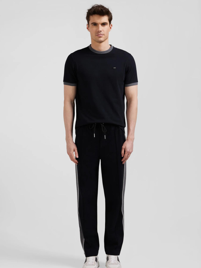 Pantalon jogging en coton mélangé noir homme - Eden Park