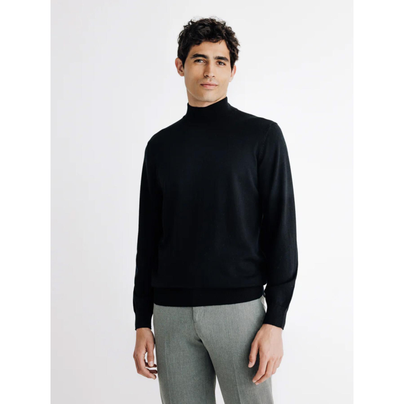 Pull col montant brice noir homme - Izac