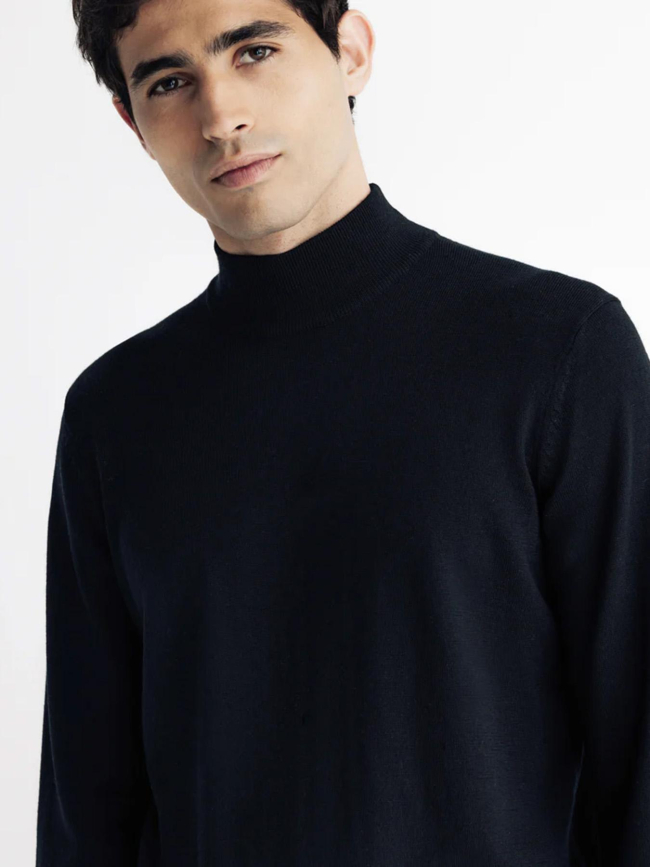 Pull col montant brice noir homme - Izac