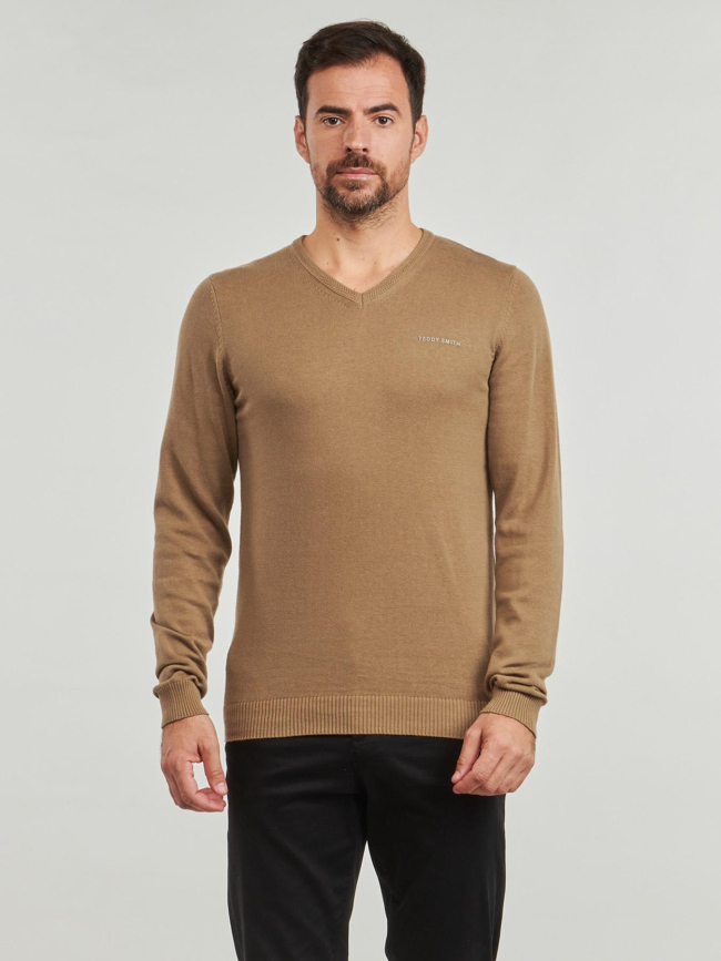 Pull fin pulser 3 marron homme - Teddy Smith