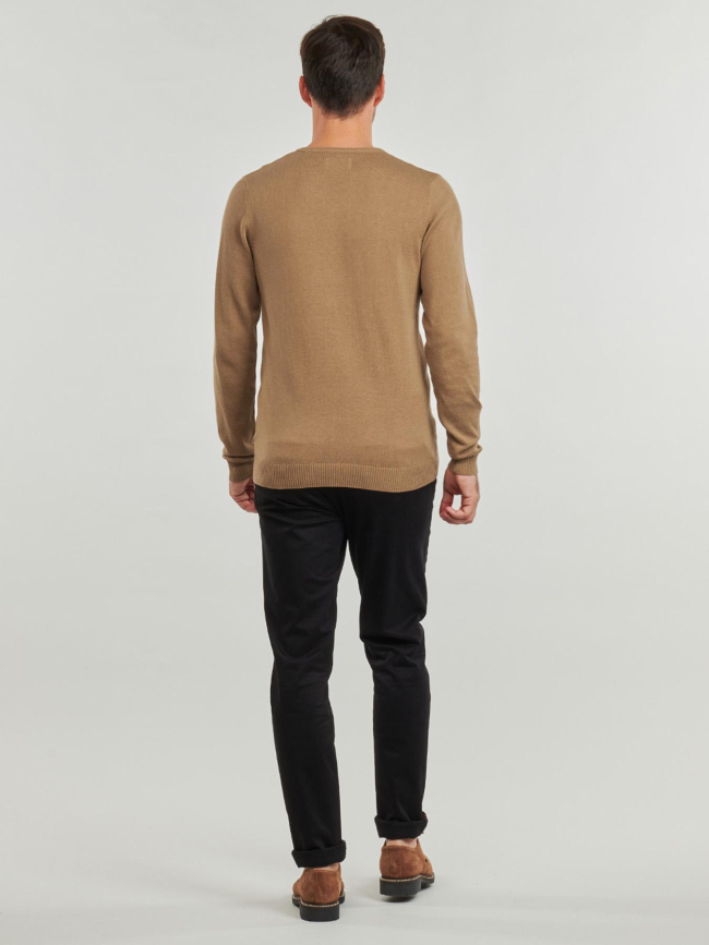 Pull fin pulser 3 marron homme - Teddy Smith