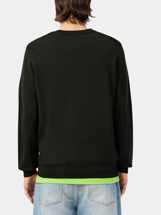 Pull fin à col en v gris homme - Lacoste