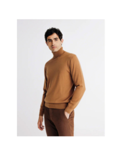 Pull en laine à col roulé bruno marron homme - Izac