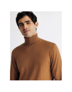 Pull en laine à col roulé bruno marron homme - Izac