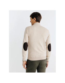 Pull col camionneur zippé beige homme - Izac