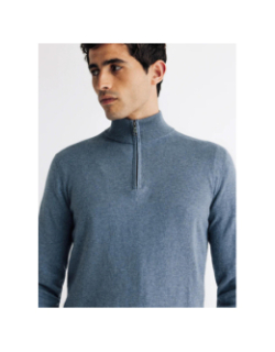 Pull à col zippé baccary bleu homme - Izac