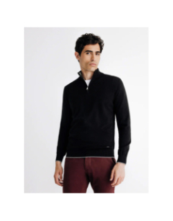 Pull à col montant demi zippé baccary noir homme - Izac