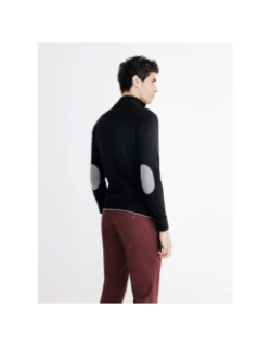 Pull à col montant demi zippé baccary noir homme - Izac