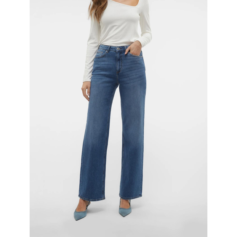 Jean taille haute wide fit wmtessa bleu femme - Vero Moda